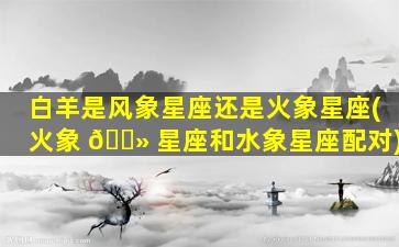 白羊是风象星座还是火象星座(火象 🌻 星座和水象星座配对)